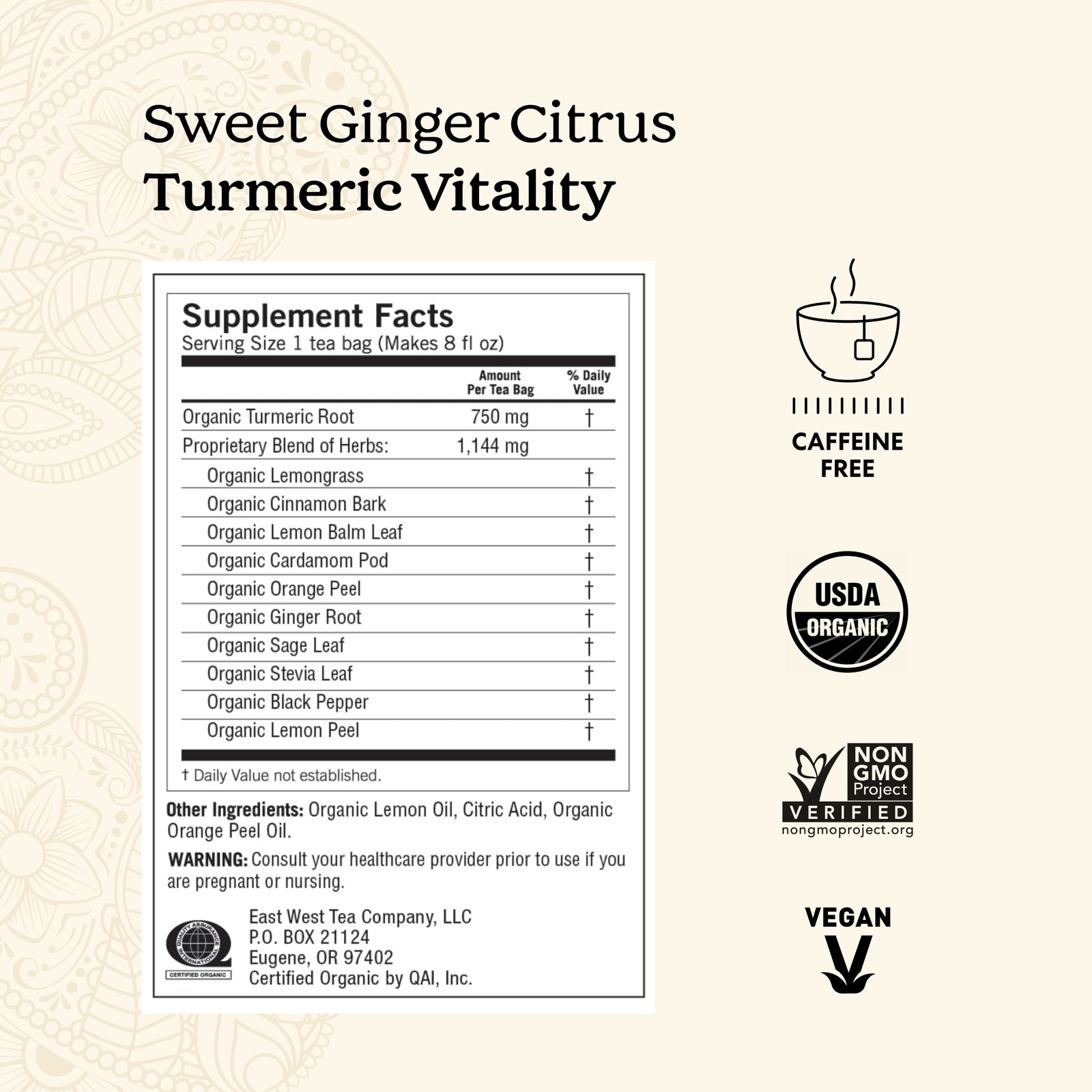 Yogi Tea – Sweet Ginger Citrus Turmeric Vitality (4 Pack) – 64 Tea Bags