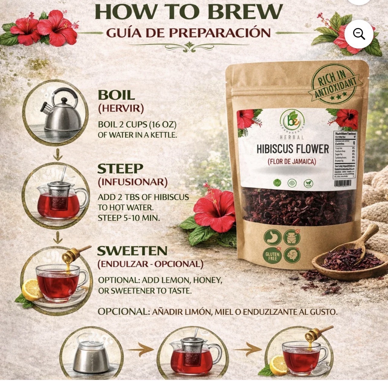 Back To Basics 4 Oz 100% Premium Dried Hibiscus Flowers Tea,Jaimaica Tea