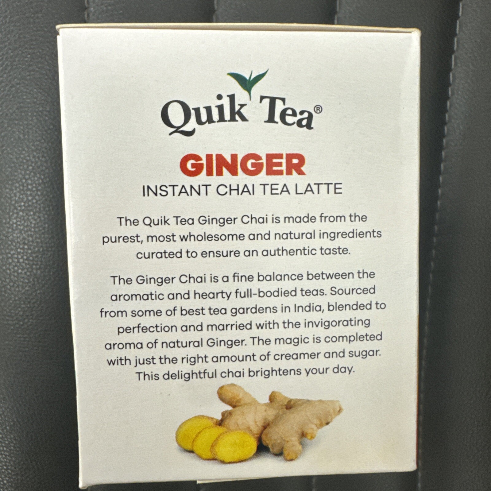 Quiktea Ginger Chai Tea Latte – 20 Count (2 Boxes of 10 Each) – Packaging May Va