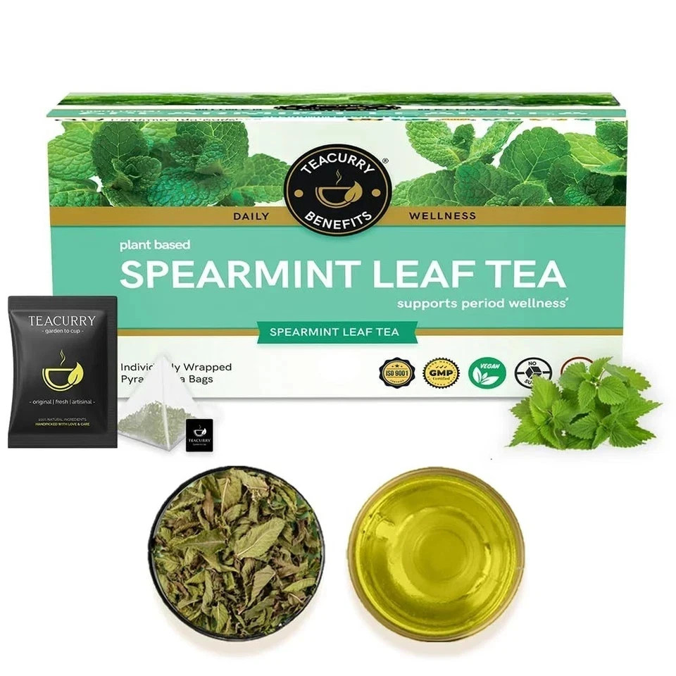 TEACURRY Spearmint Leaf Tea 30 Herbal Tea Bag x 2 Pack Free Shipping World Wide