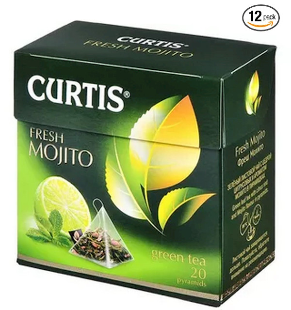 CURTIS Green Tea Fresh Mojito Sealed 12 BOXES of 20 Pyramids Each US Seller