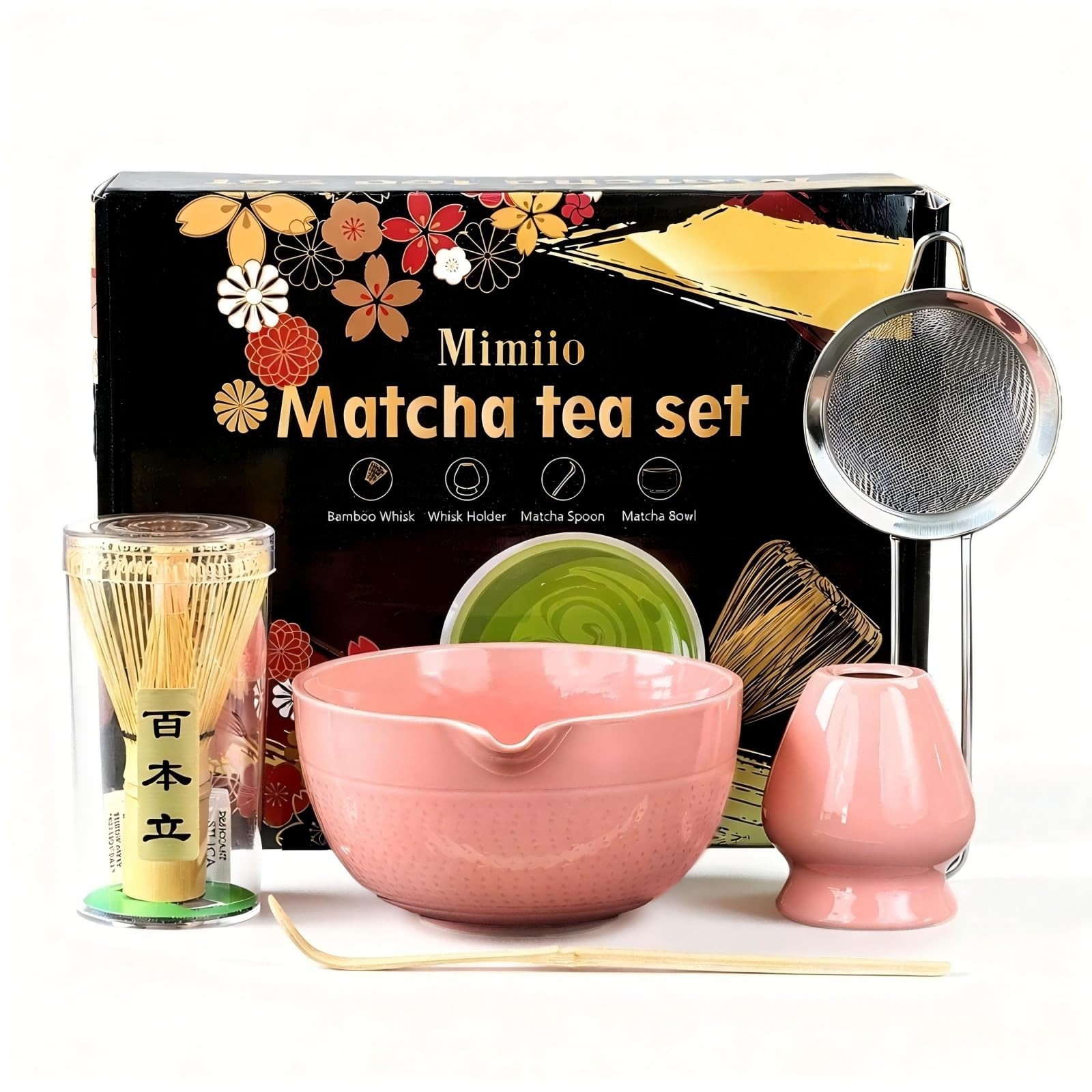 Mimiio Pink Matcha Whisk Set, 5 Pcs – Pink, Ceramic & 5 –