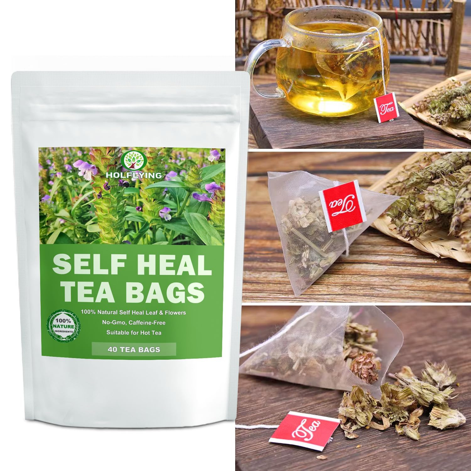 100% Natural Self Heal Tea, 40 Teabags, Prunella Vulgaris, Pure Self Heal Tea, N