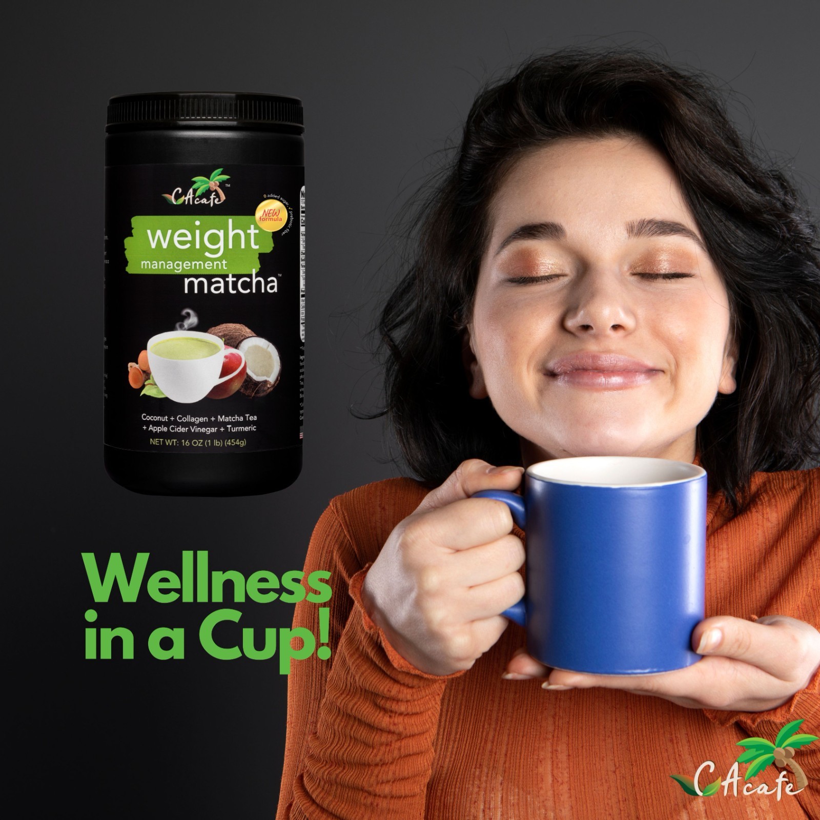 CAcafe Weight Management Matcha No Sugar(Updated Formula)16OZ