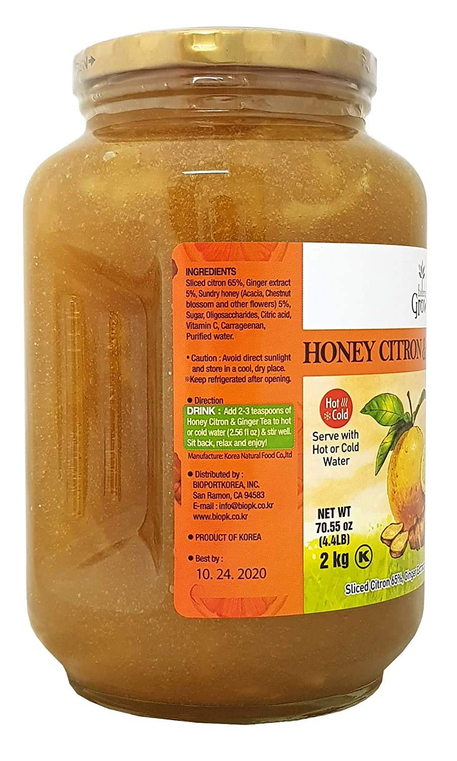 Honey Citron & Ginger Tea 70.55Oz (4Lbs/2Kg) Pack of 1, 1Count