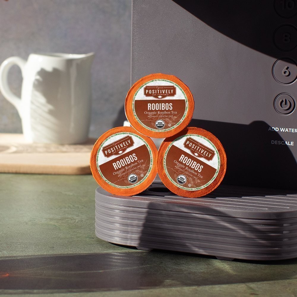Positively Tea | Organic Red Rooibos Tea | 96 Pods, Keurig Compatible
