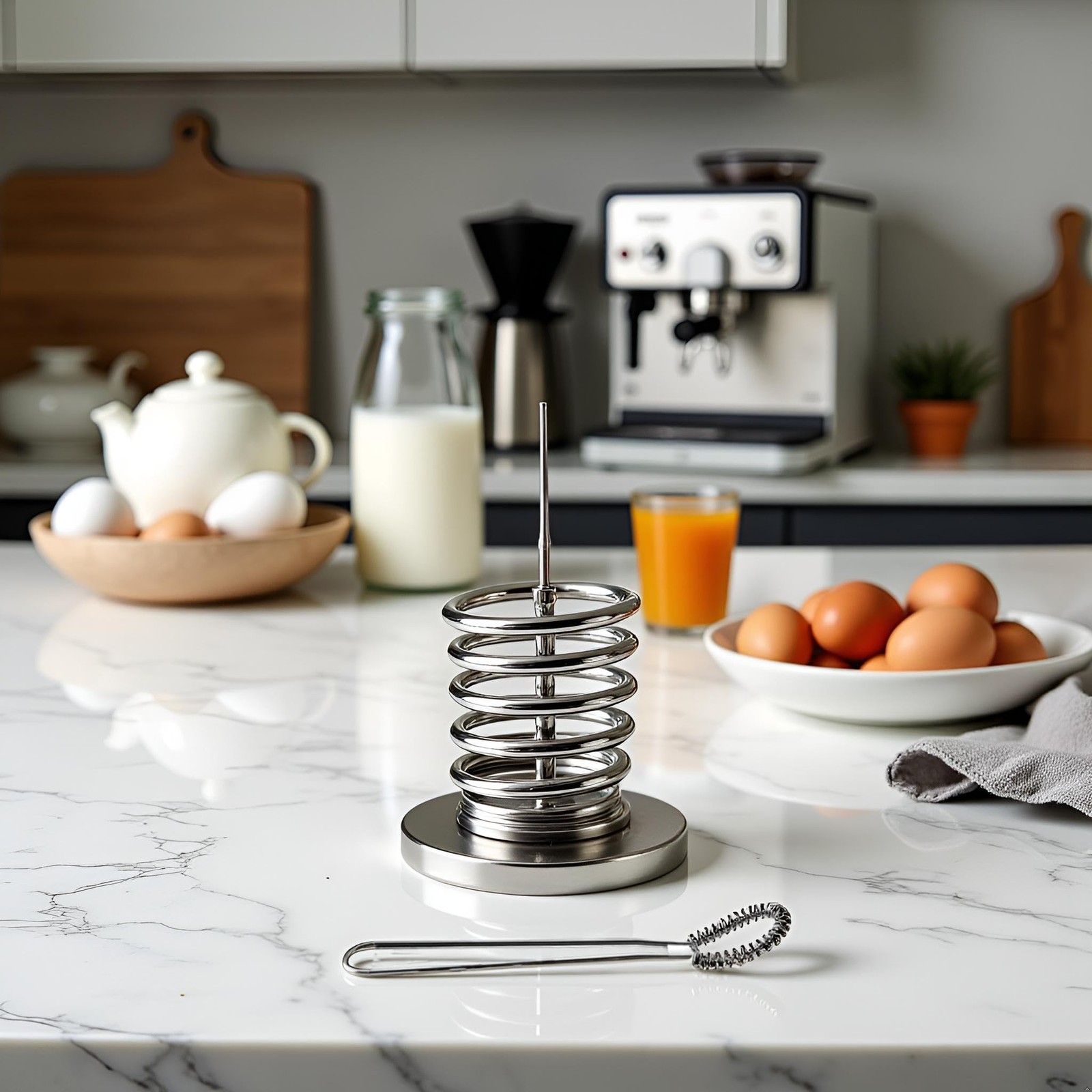 Silver Stainless Egg Beater Steel Mini Spring Coil Whisk Handheld 1,