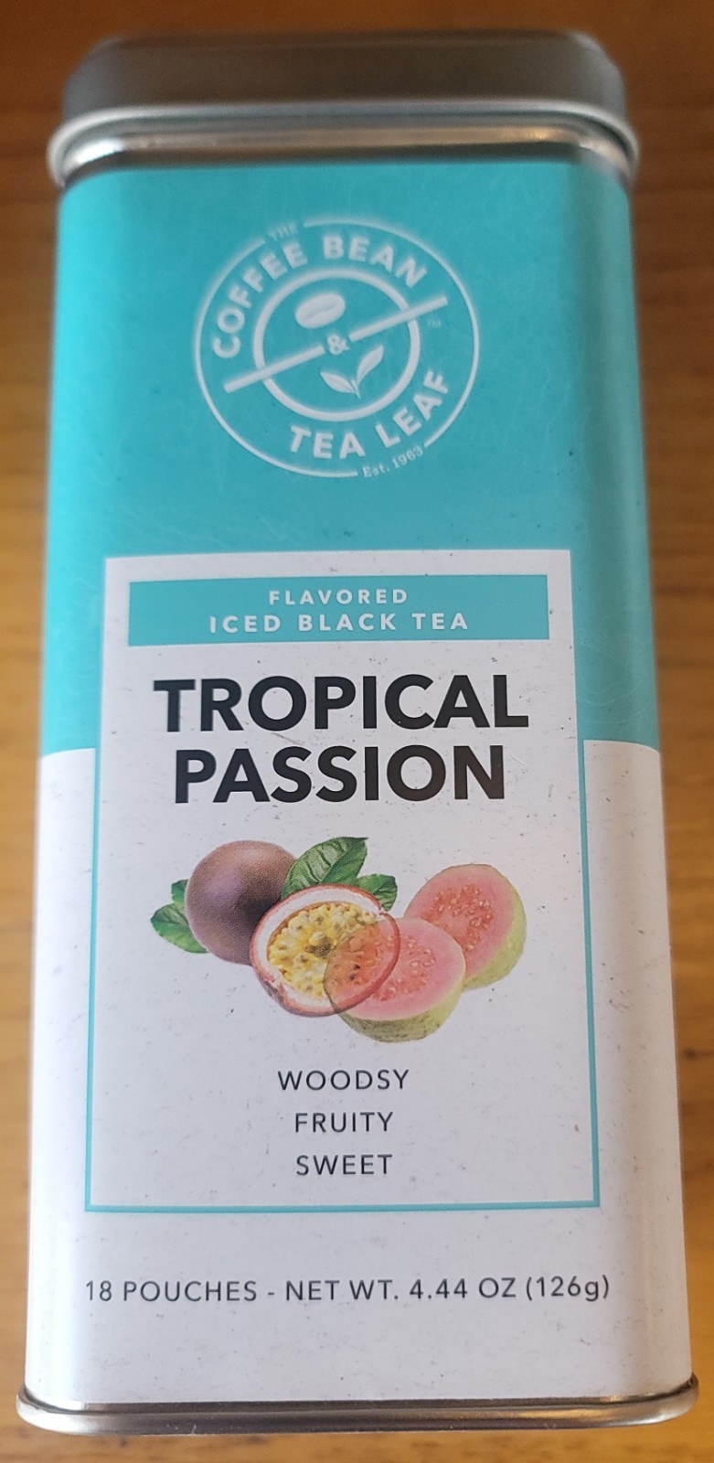 Coffee Bean & Tea Leaf Iced Tropical Passion Tea Tin 18 Ct. Instock NOW