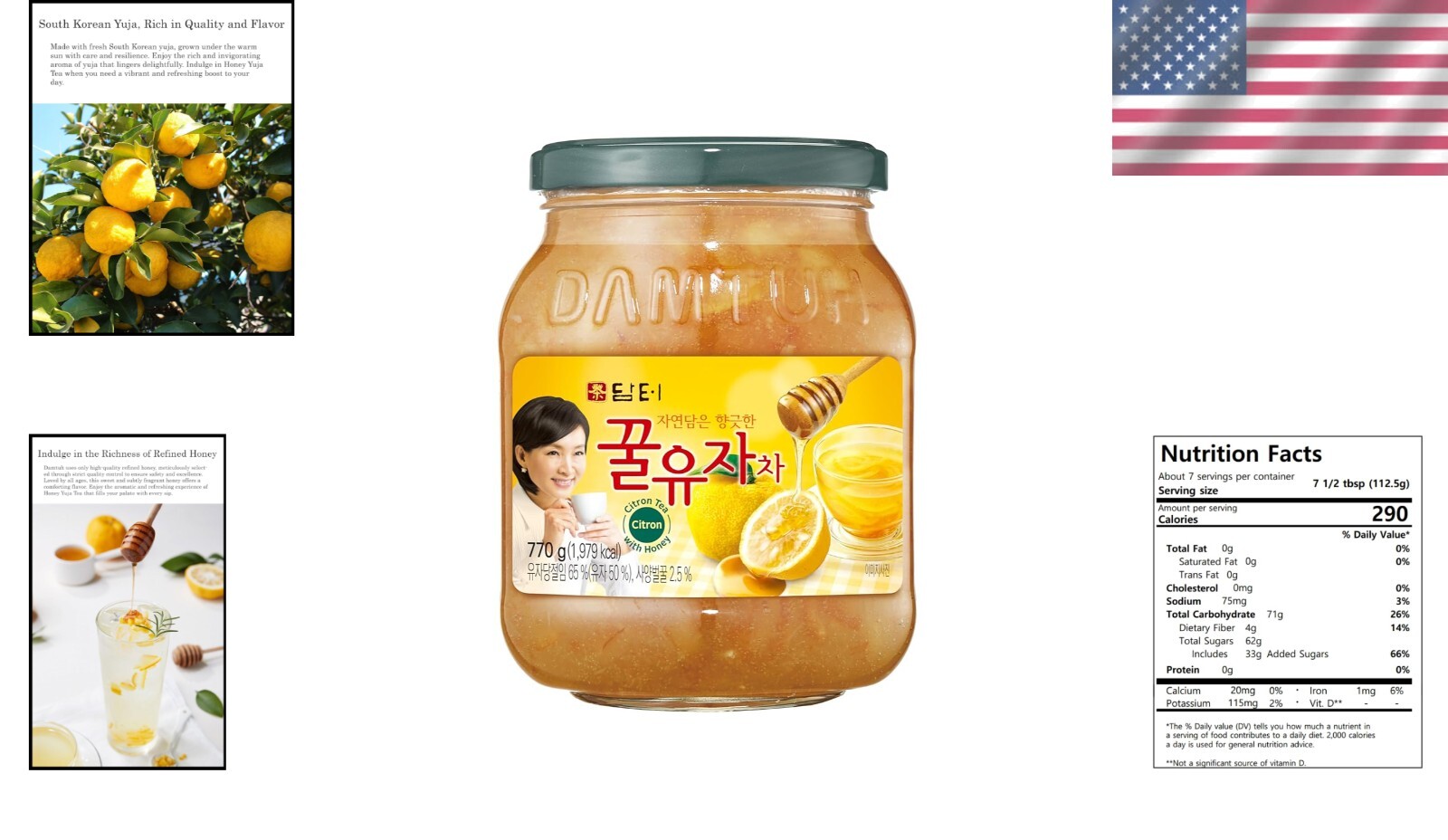 1.7lb Korean Yuja Preserves – Pure Honey Citron Tea with No Artificial Additives