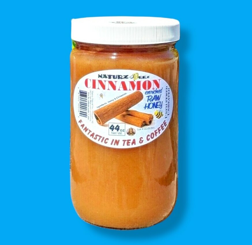 CINNAMON HONEY 44oz / 1.25kg / 2.75lb RAW HONEY & CINNAMON 100% PURE USA HONEY