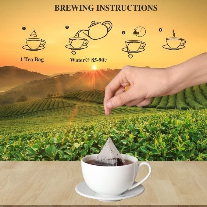 SAN CHA Turmeric Tea, 25 Pyramid Tea Bags, Green Tea Blended With Curcumin Rich