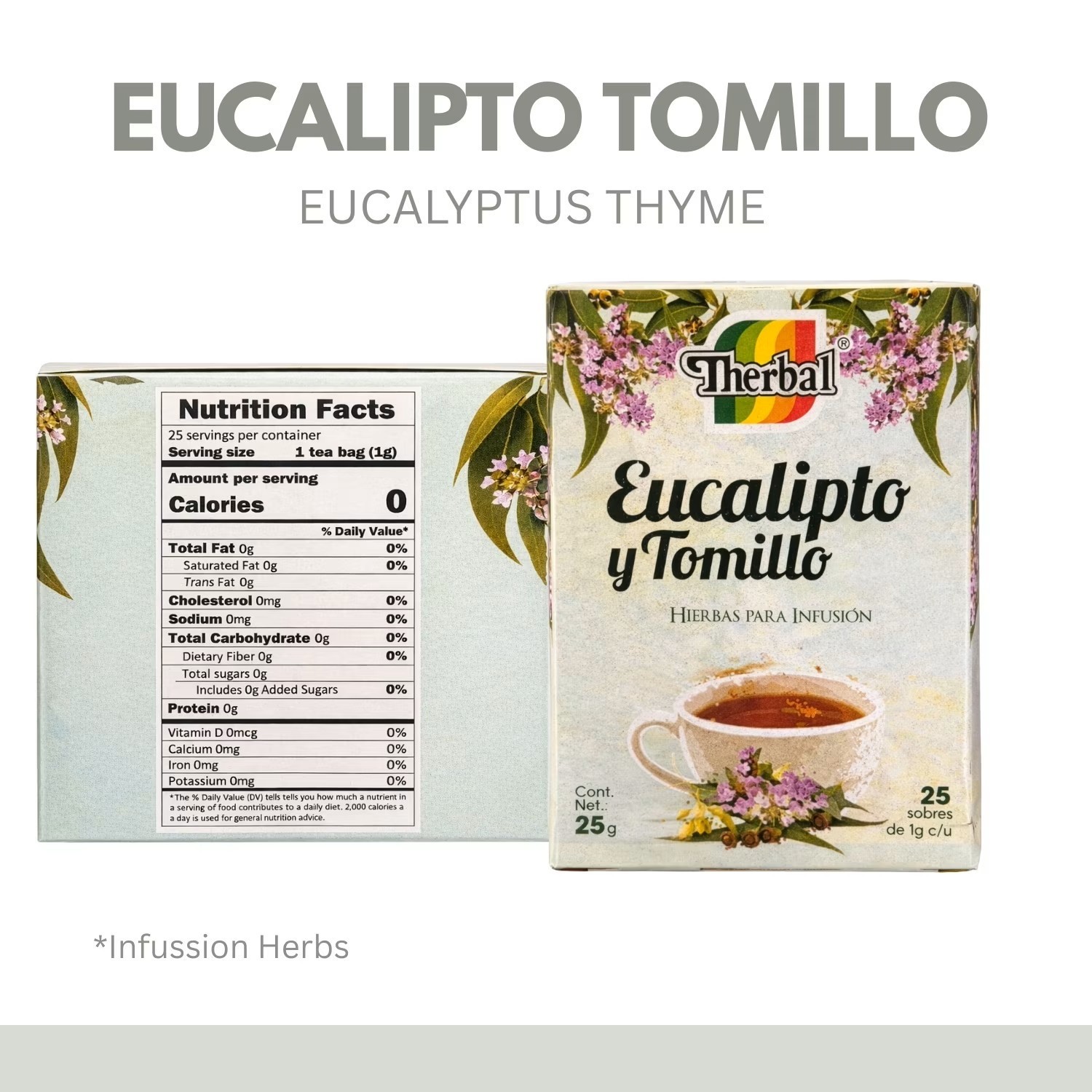 Therbal Eucalyptus & Thyme -Cold, Coughs, Throat Irritation- 40 Tea Bags