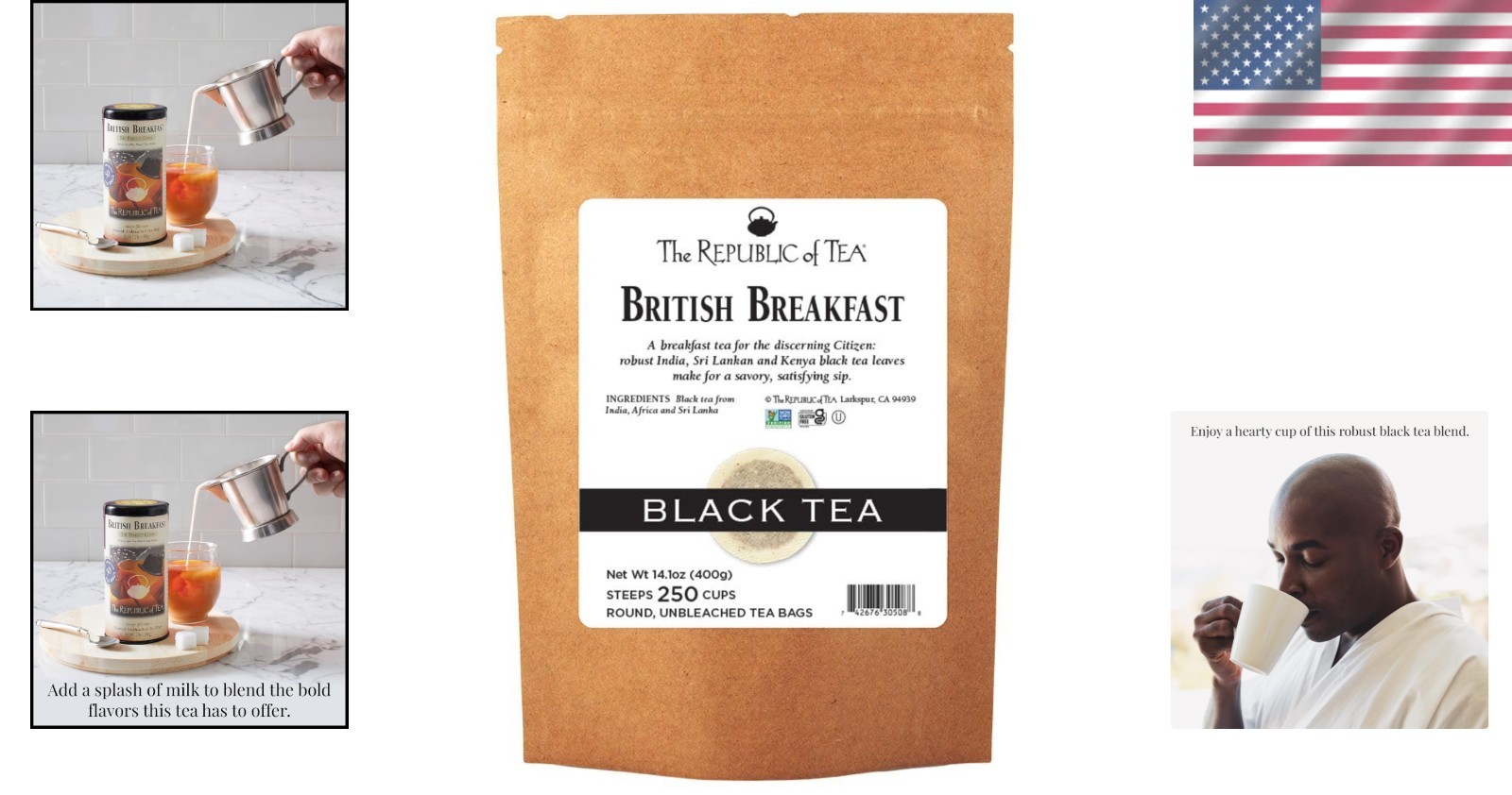 Black Tea 250 Tea Bags | British Breakfast Blend, Kosher, Allergen-Free