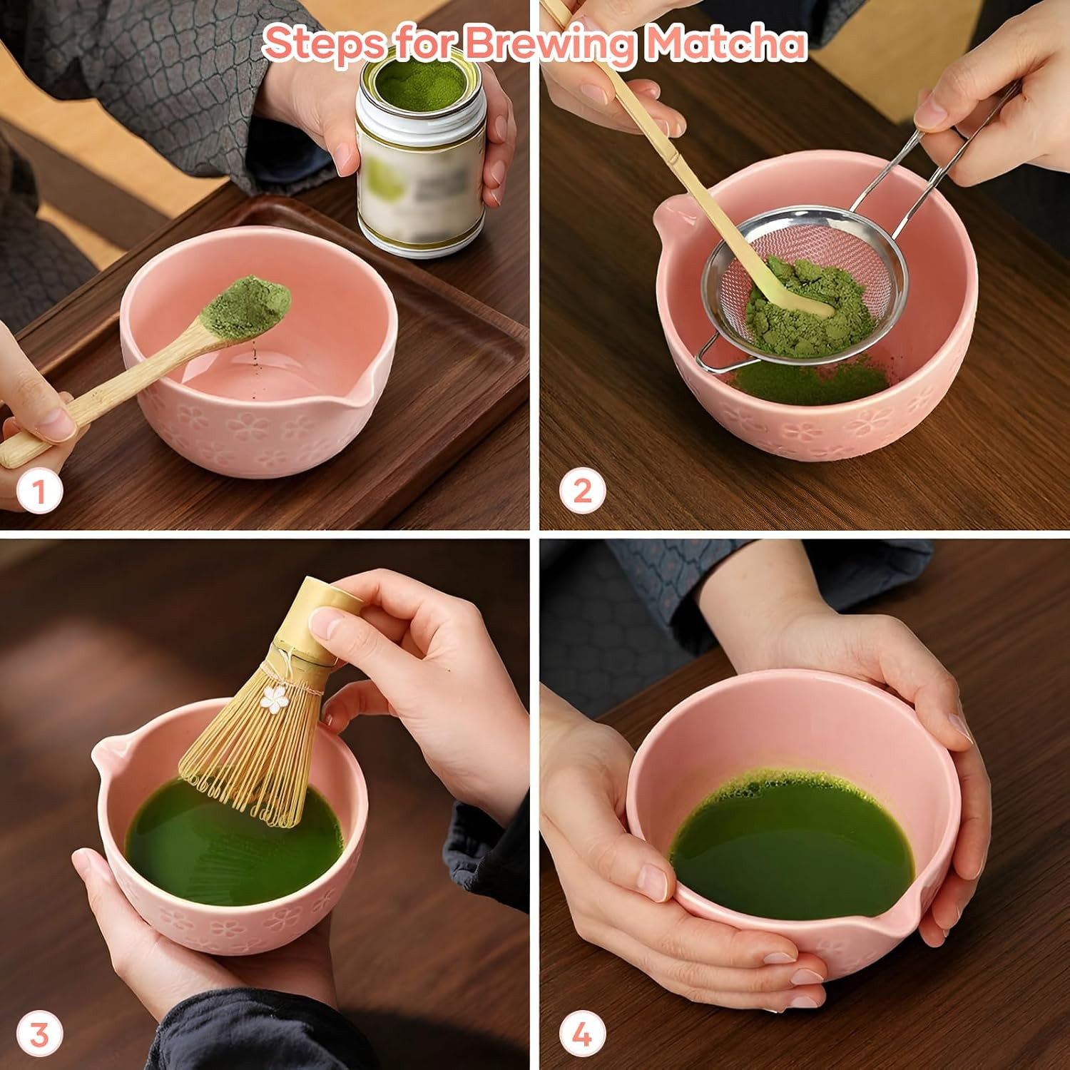 Matcha Whisk Set, Birthday Gifts for Women Mom Her, 8Pcs Ceremony Matcha Tea Kit