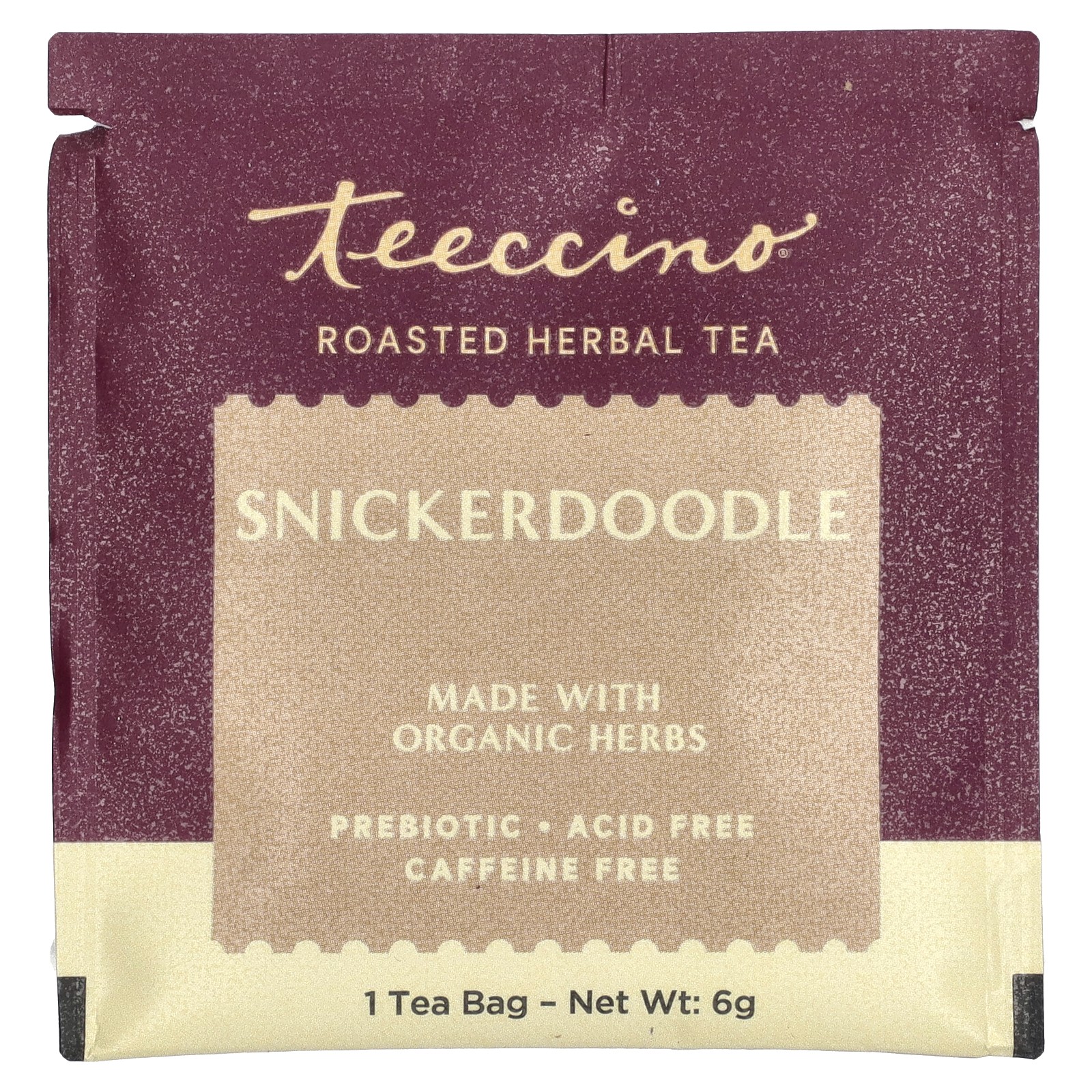 Roasted Herbal Tea, Snickerdoodle, Caffeine Free, 10 Tea Bags, 2.12 oz (60 g)