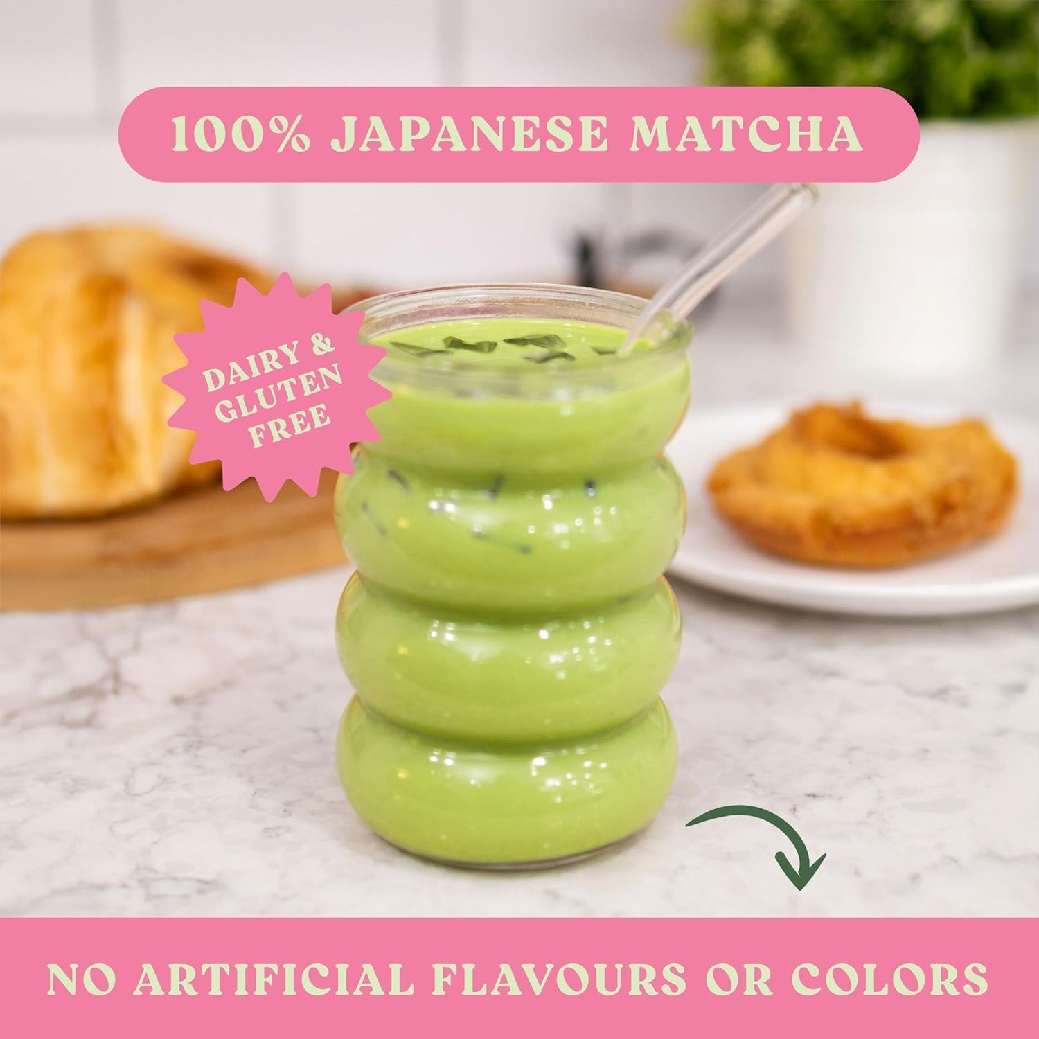 Harmony Proteins™ Strawberry Matcha Tea w/ Antioxidants & L-Theanine