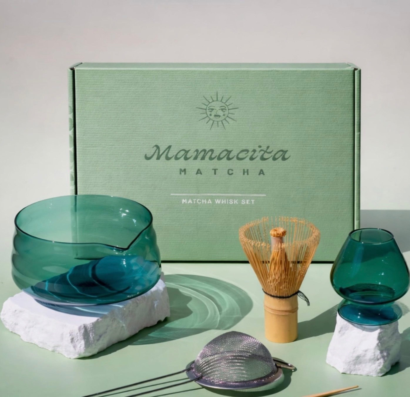 Matcha Whisk Set, 5Piece Matcha Bowl and Whisk Kit with Bamboo Scoop, Glass M…