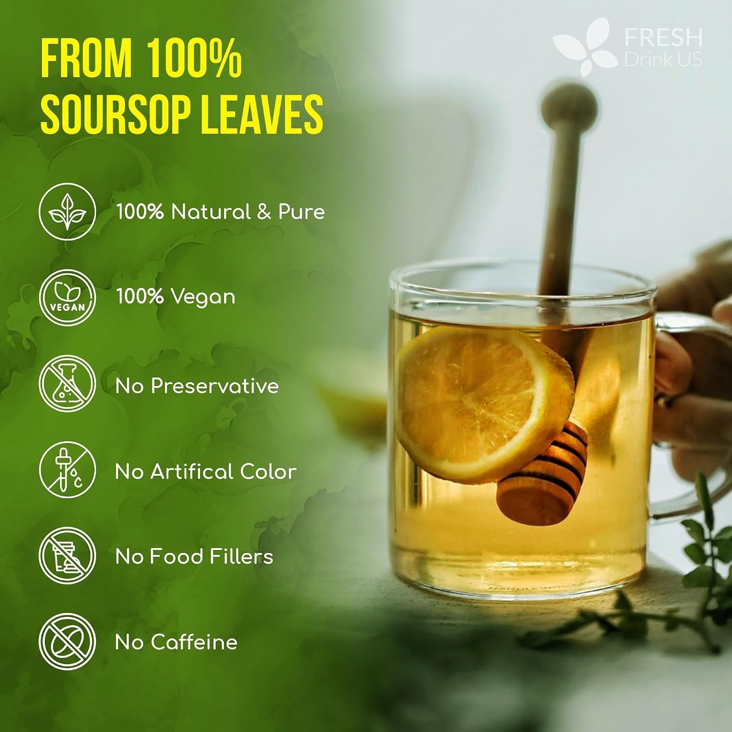 15 Soursop Graviola Leaf Tea Bags, 100% Natural and Pure from Soursop Leaves…