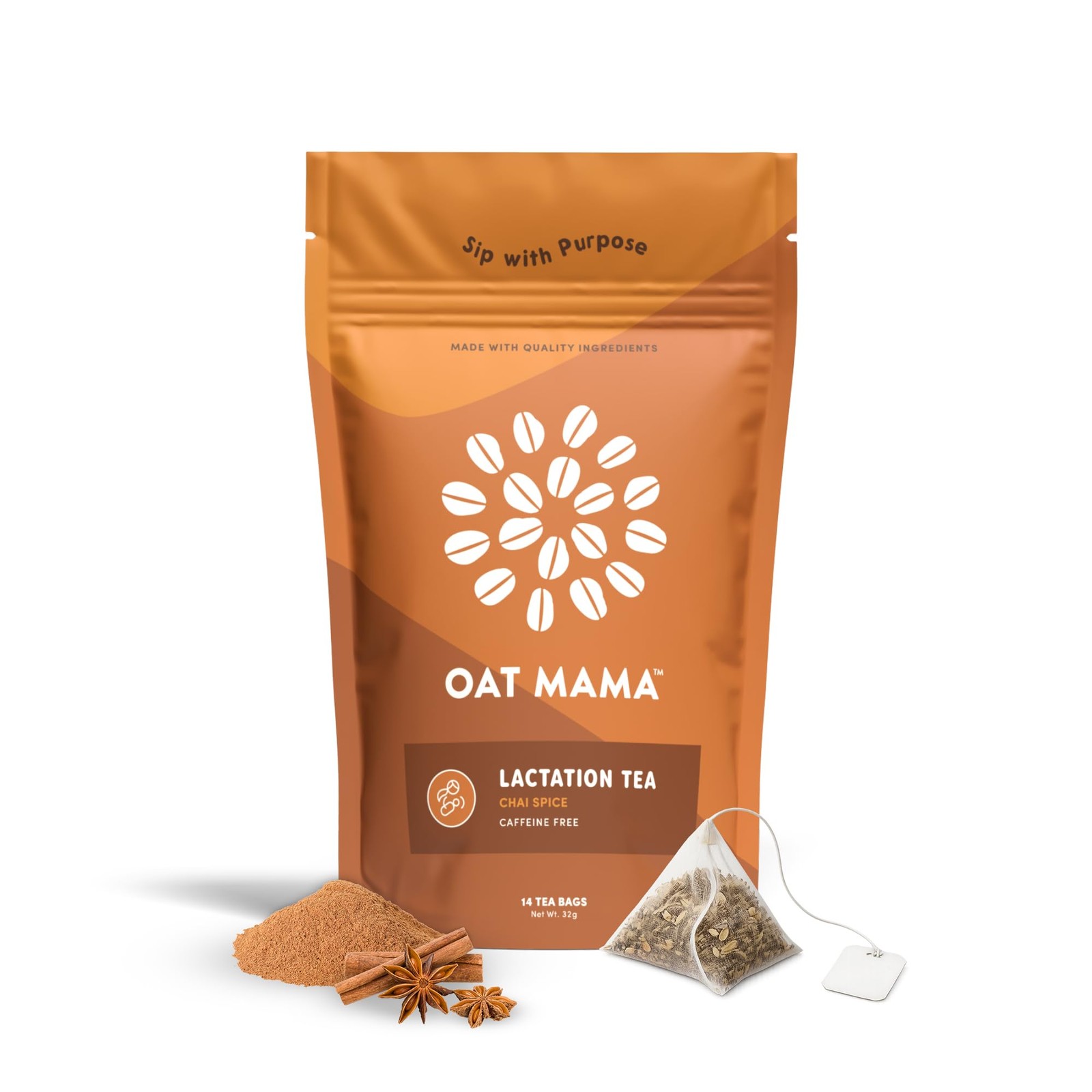 Oat Mama Flavored Microplastics-Free Lactation Tea for Breastfeeding Moms – C…