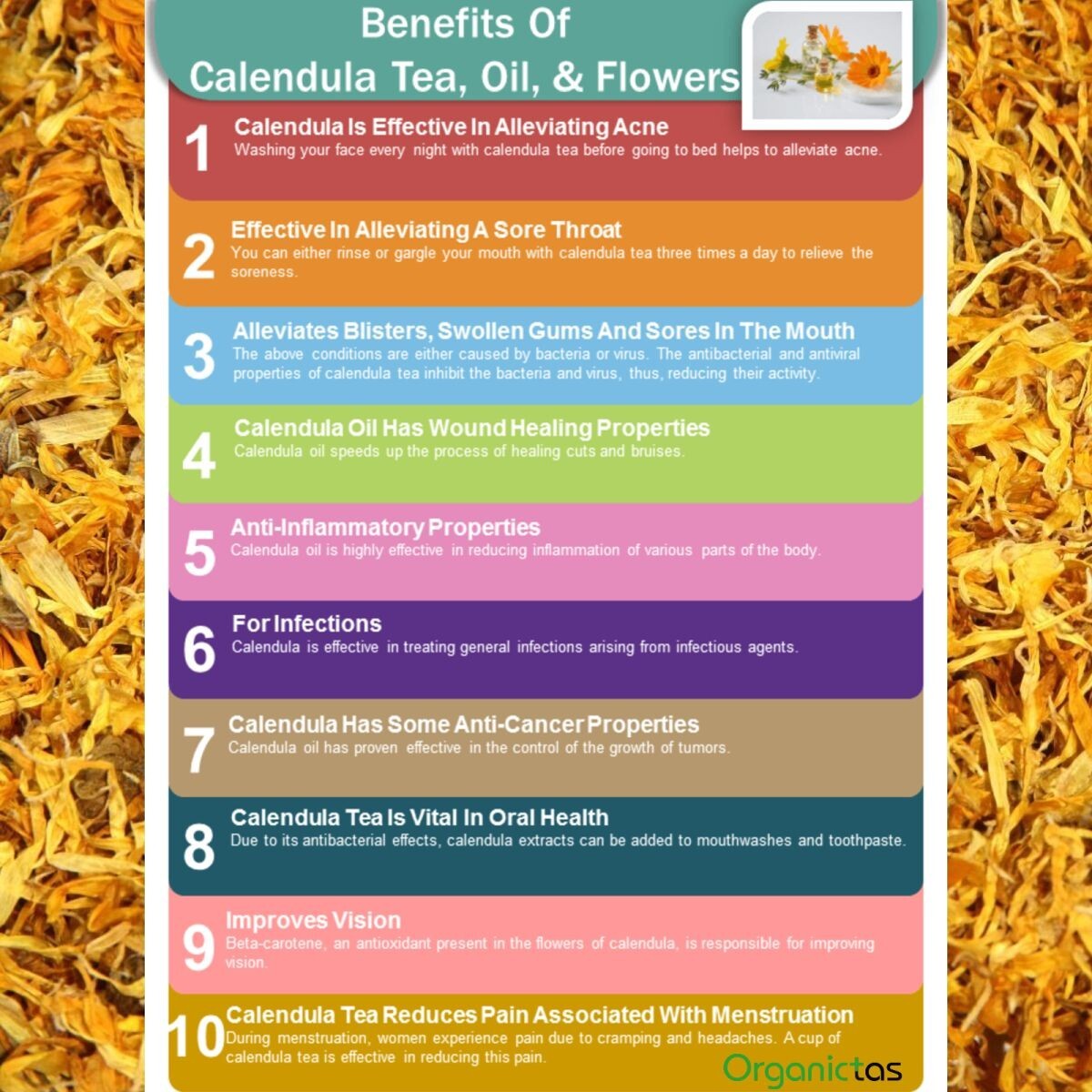 Calendula Petal Tea Organic & Dried Calendula Flower Petals Tea Premium Quality