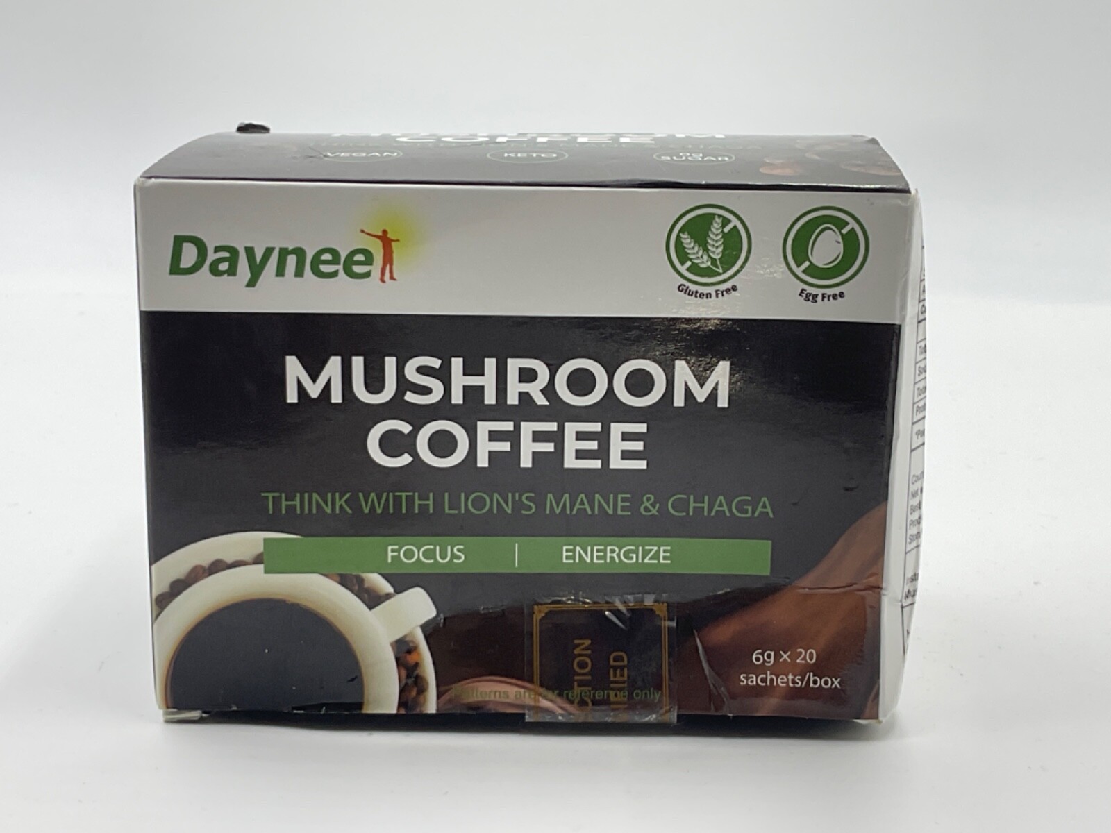 Organic Instant Mushroom Coffee Powder Mane Chaga Mushroom Coffee 6g*20bags