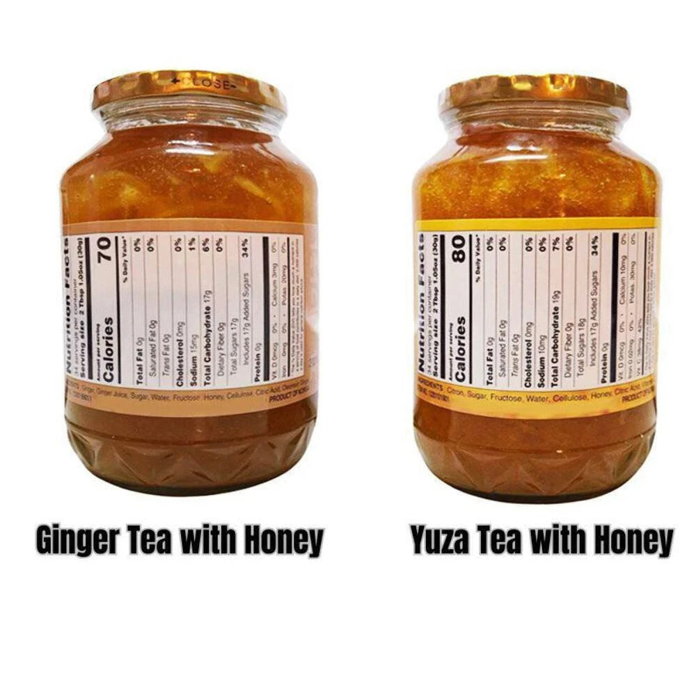 HAIO Ginger Tea with Honey & Yuza Citron Tea with Honey (Combo Pack), 2.2 Pounds