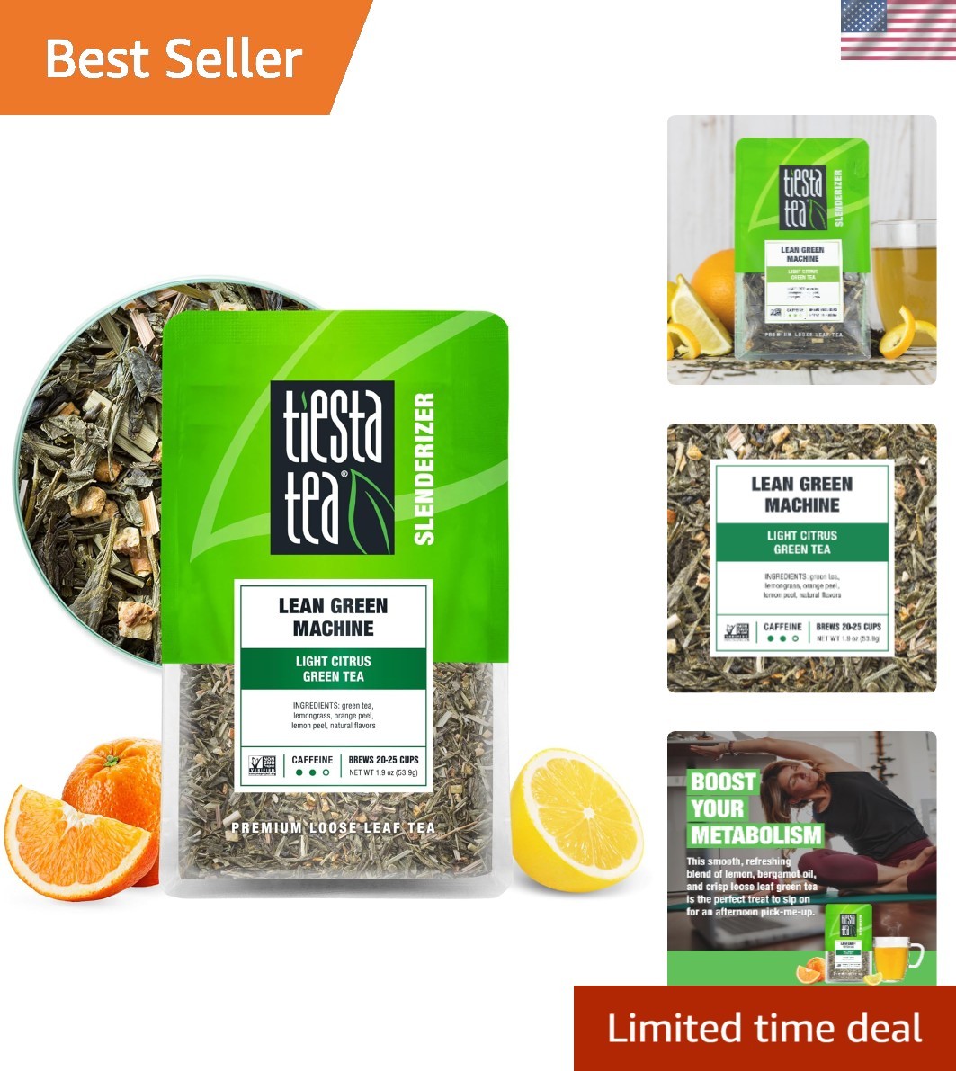 Loose Leaf Lean Green Machine: Light Citrus Tea, 25 Cups in 1.9 Oz Pouch