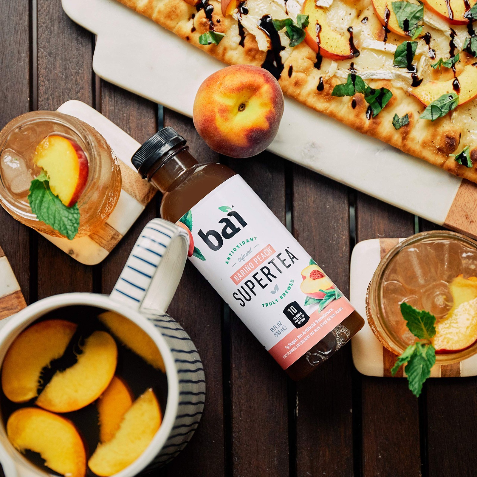 Iced Tea Narino Peach – Antioxidant Supertea, Real Black & White Tea, 12 Bottles