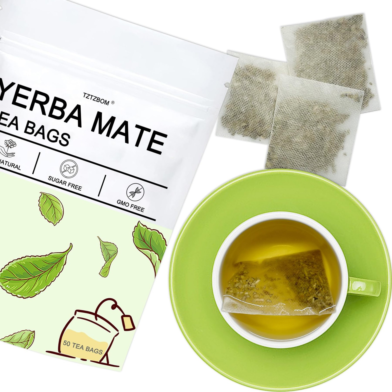 Yerba Mate Tea Bag, 50 Teabags, Unsmoked Yerba Mate, 100% Natural Cultivated …