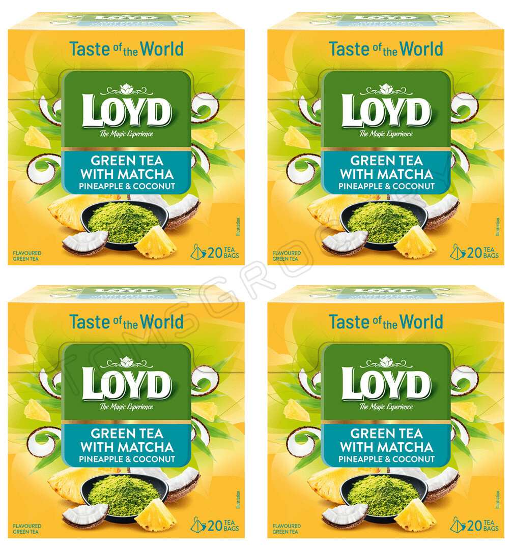 4 LOYD Green Tea With Matcha Pineapple & Coconut Flavor Boxes 30g 1.05oz