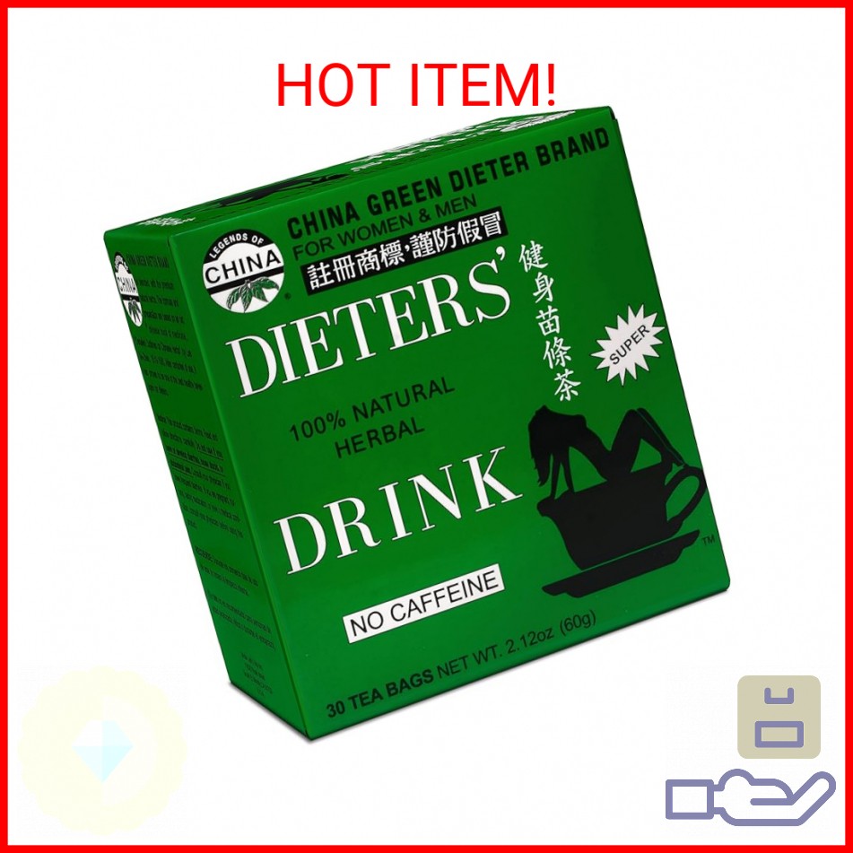 Uncle Lee’s Tea China Green Dieters Tea Caffeine Free, 2.12 Oz, 30 Count