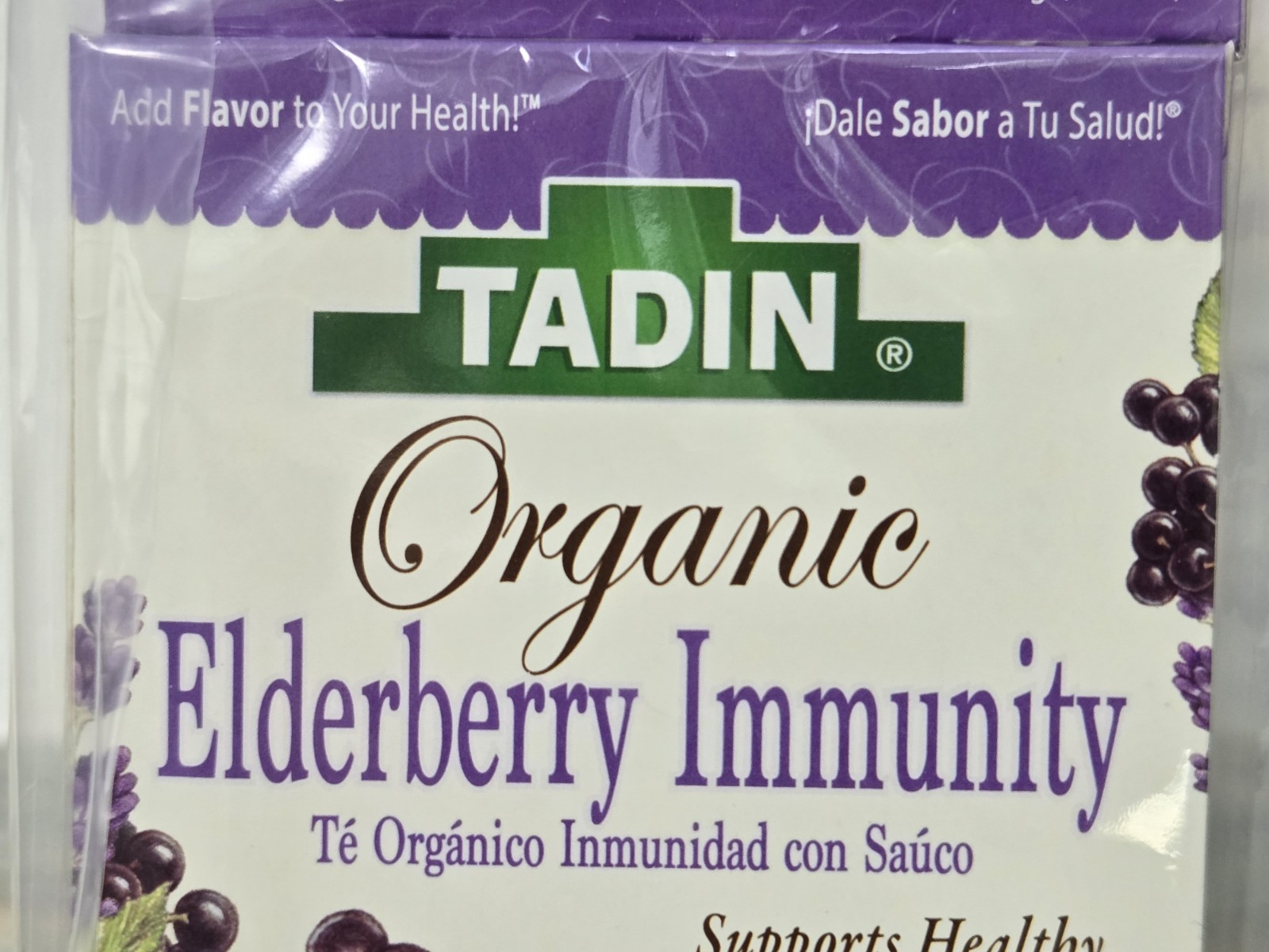 Tadin Organic Elderberry Immunity 20 Tea Bags (Lot Of 6 Boxes) Sick Health Drink