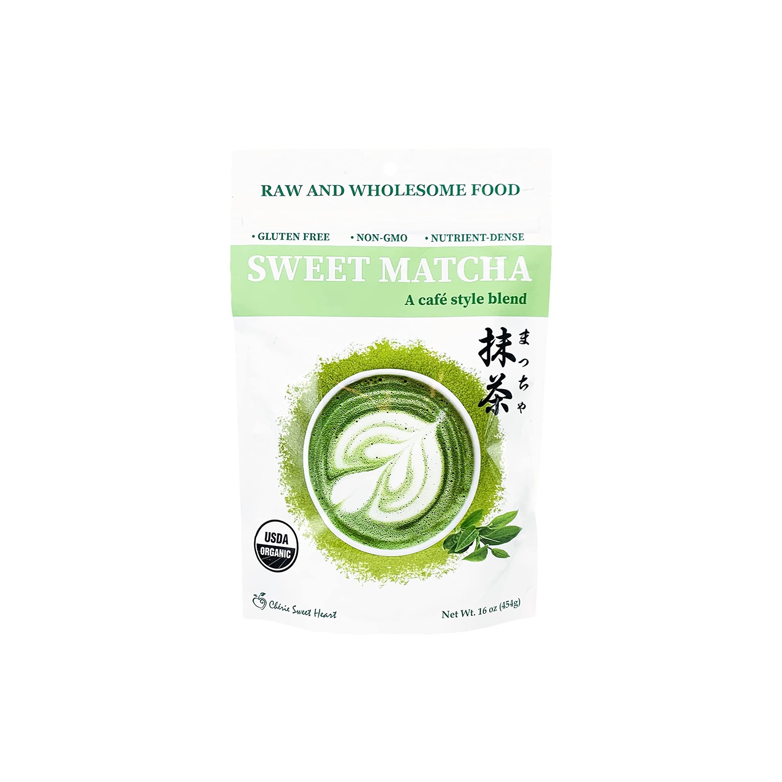 Sweet Matcha Green Tea Powder 1 Pound Organic Blend for Lattes and Iced Drinks