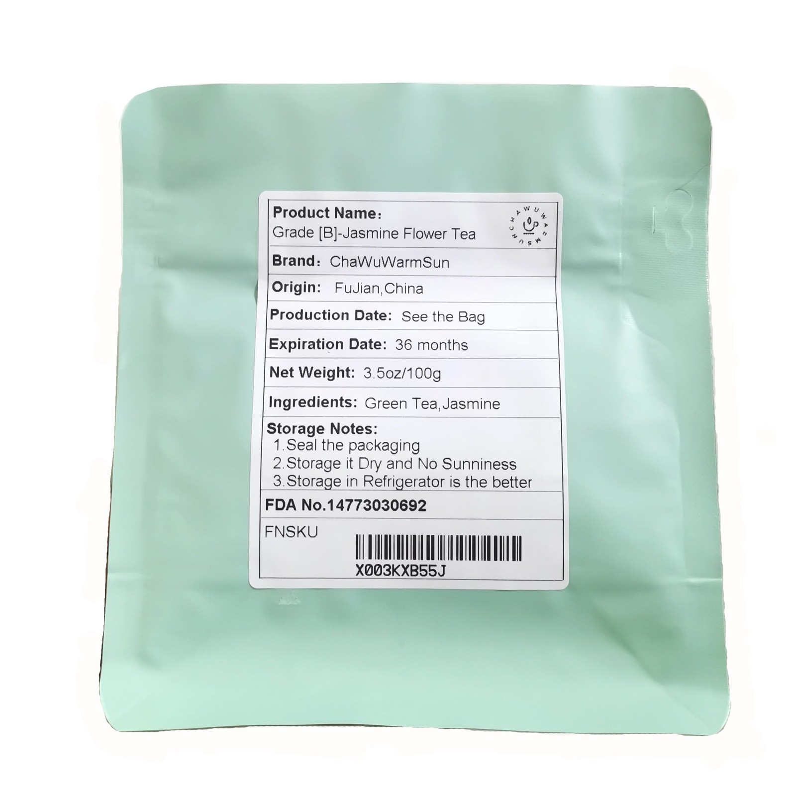 Jasmine Flower Green Tea 100g 3.5oz Chinese Loose Leaf Natural Flavor