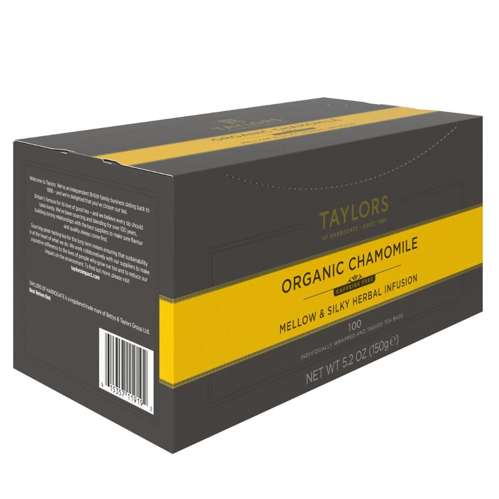 Organic Chamomile, Herbal Tea, Individually Wrapped Bags, 100 Count (Pack of 1),