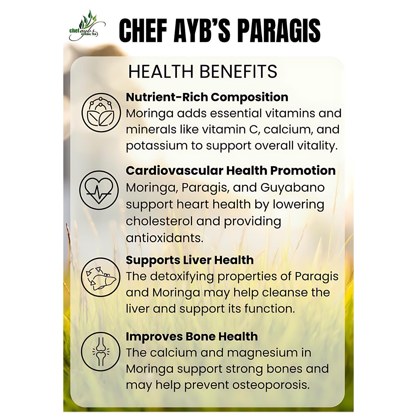 Chef Ayb’s Paragis with Moringa and Guyabano Tea (20 Tea bags)