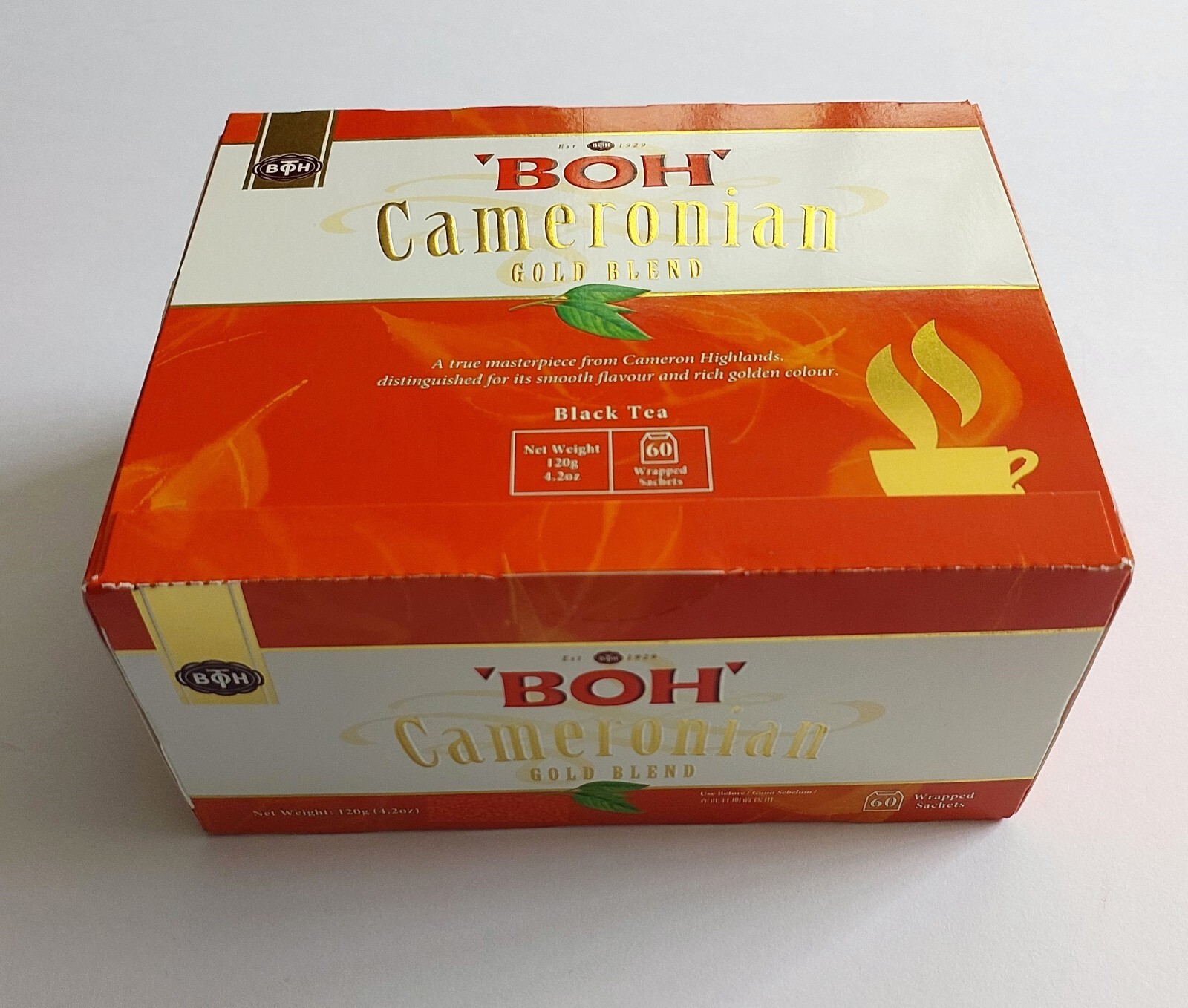 BOH Plantation Cameronian Gold Blend Tea 60 teabags Foil Sealed Malaysia Cameron