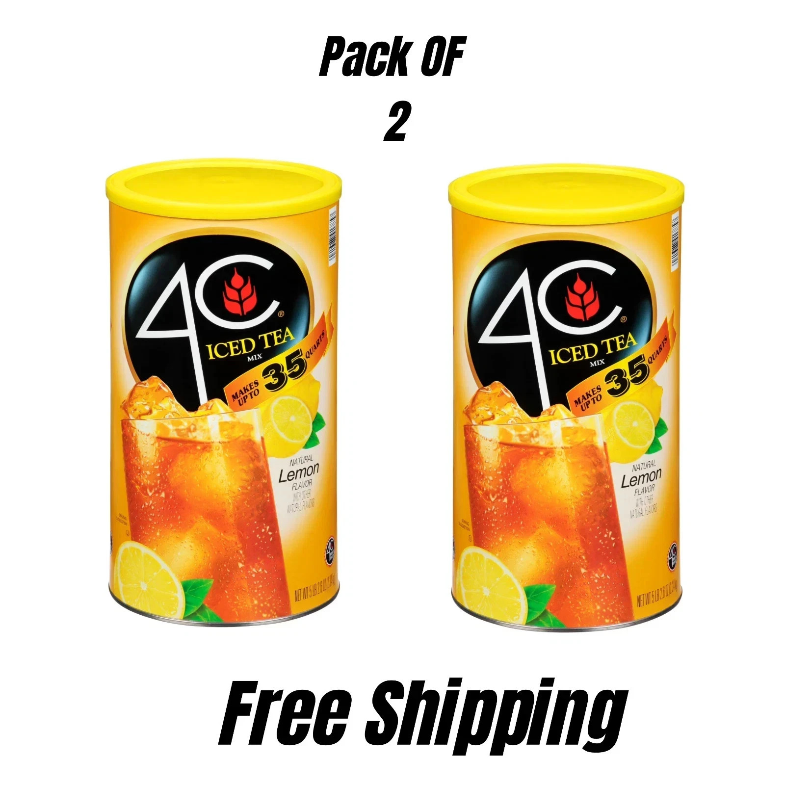 4C Lemon Iced Tea Mix, 82.6oz (2 pack)..