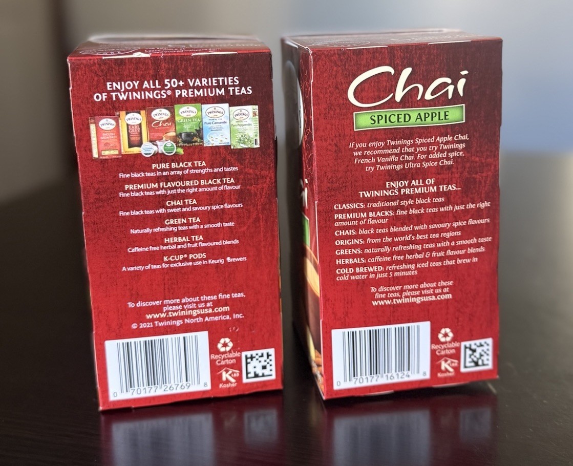 Twinings Pumpkin Spice and Spiced Apple Chai Tea Bags – 20 Count each – 40 count