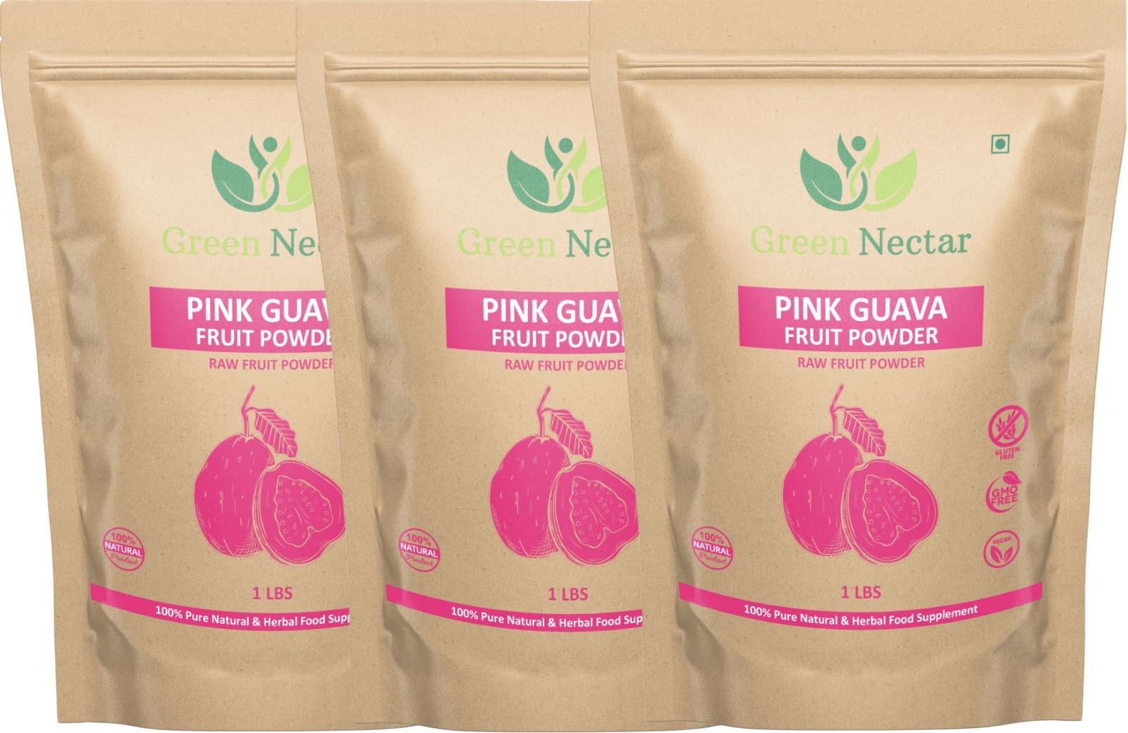Pink Guava Fruit Powder 1 lbs | Hair Growth, Skin & Nail Health | Unsweetened