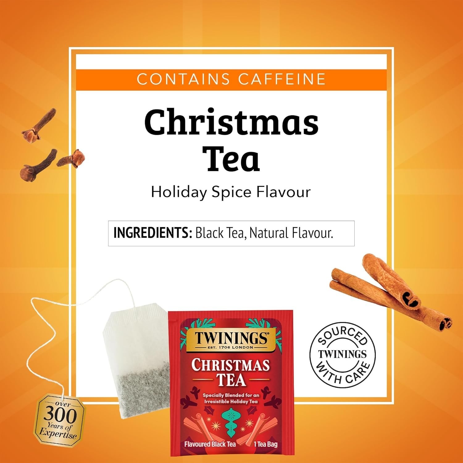 Twinings Limited Edition Christmas Tea 20 Count Aromatic Blend with Cinnamon