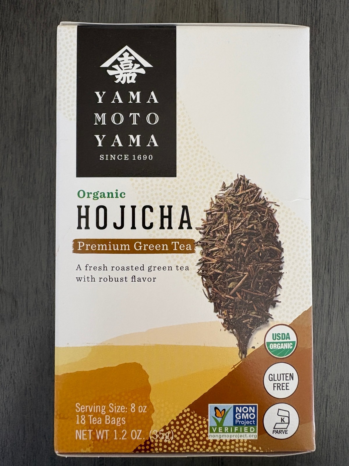 Japanese Yamamotoyama Organic HOJICHA Premium Green Tea (18 Tea Bags), 1.2 oz