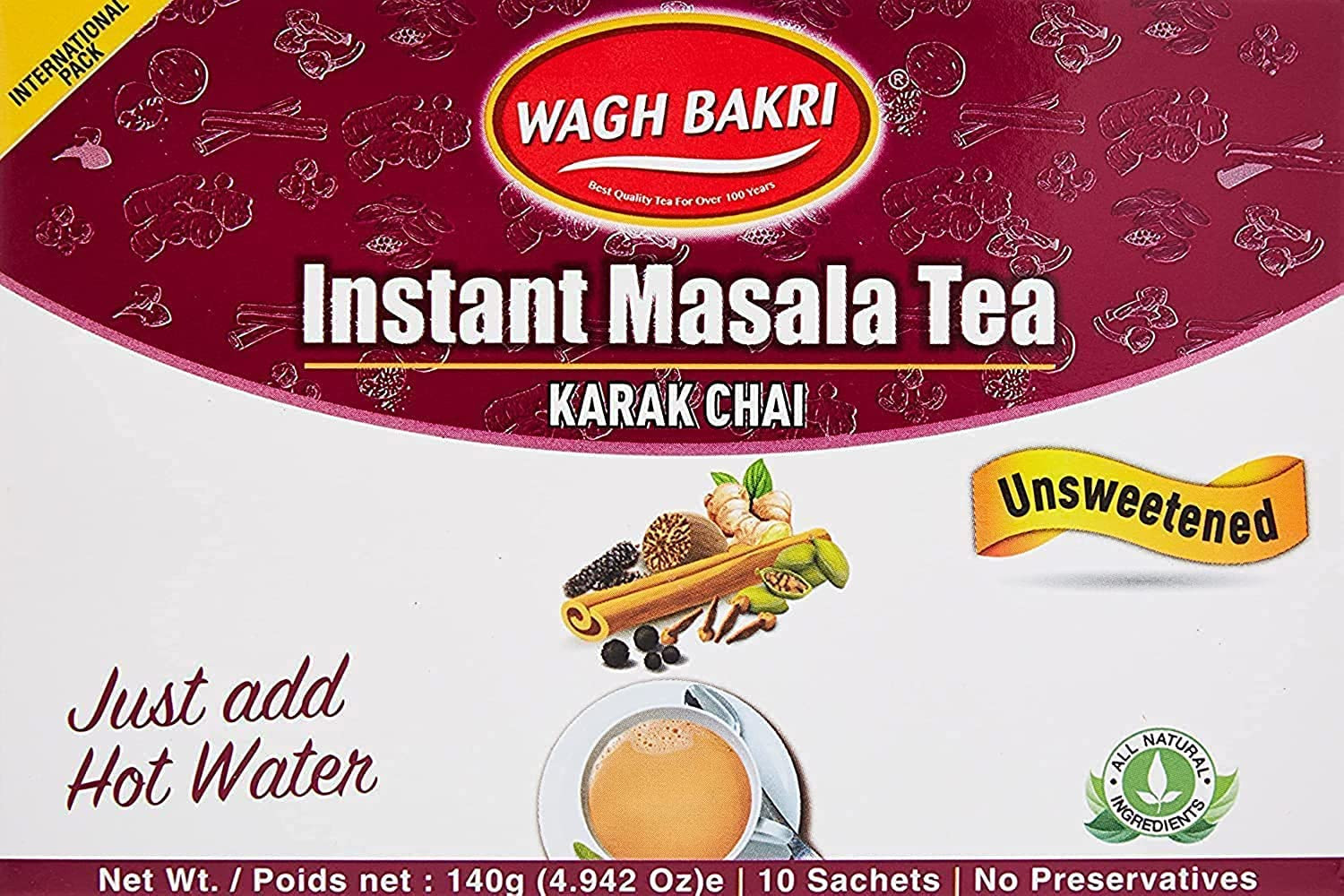 Instant Masala Chai Tea Unsweetened 4.94 Ounce Pack of 1 Delicious Flavor