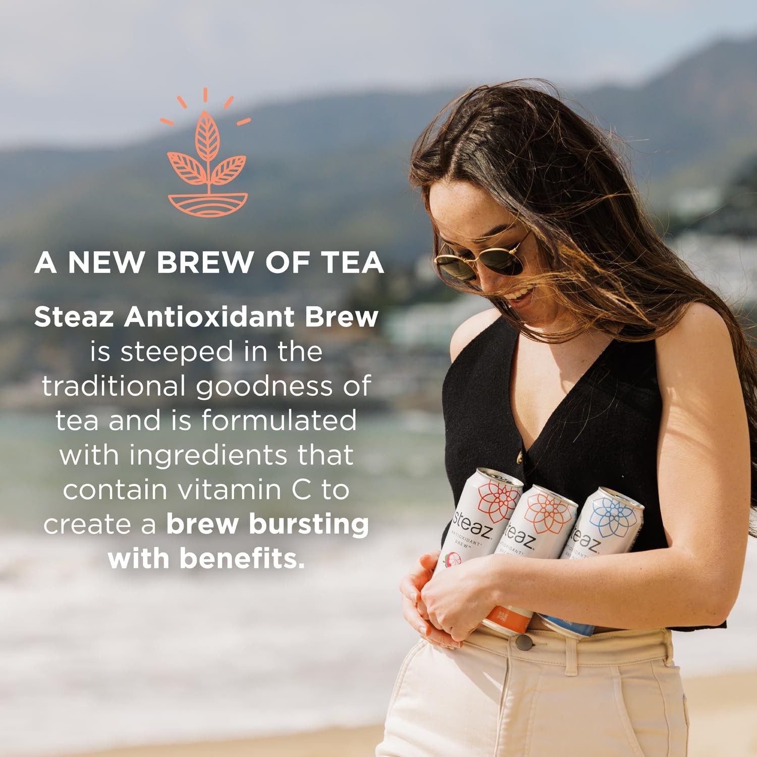 Steaz – Organic Green Tea – Peach Flavored (12 Pack) – Antioxidant Brew – 65m…