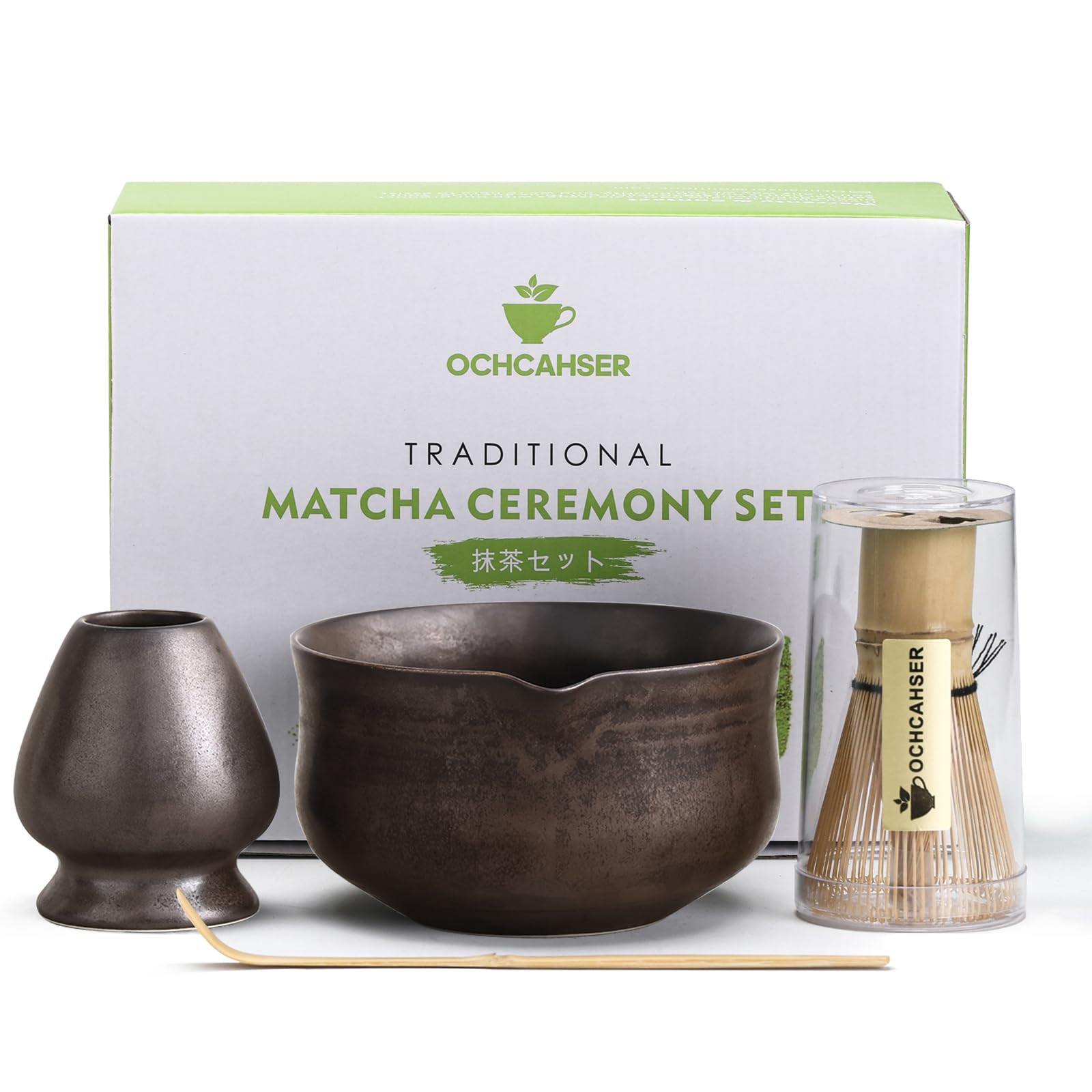 Matcha Set, Japanese Tea Set Includes Matcha Bowl with Spout, Matcha Whisk Ho…