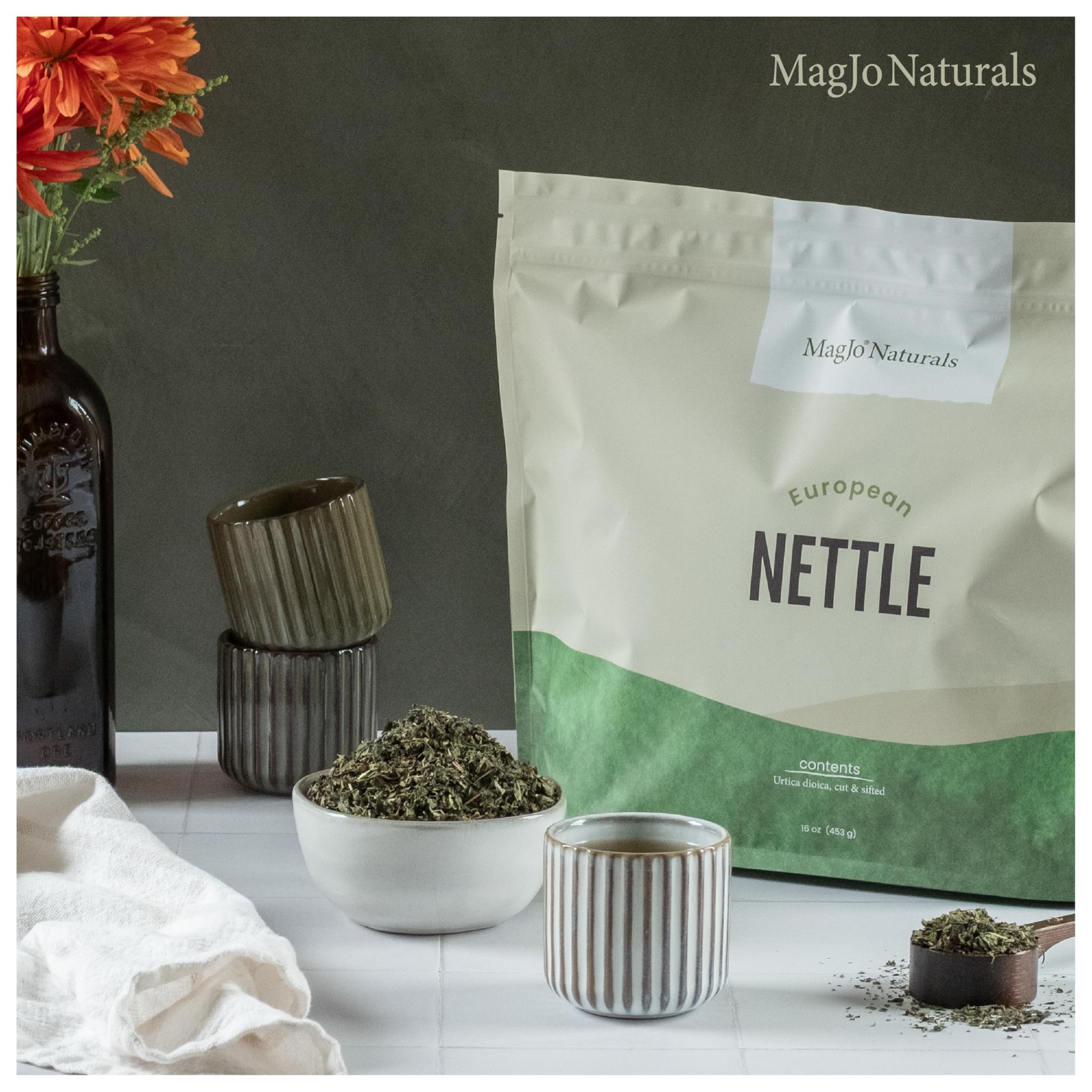 Nettle Leaf Tea 1lb (16oz) Cut & Sifted – Bulk European Stinging Nettle Urtic…