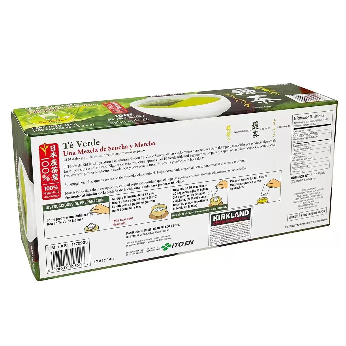 Kirkland Signature Ito En Matcha Blend, 100% Japanese Green Tea Leaves, 100 T…