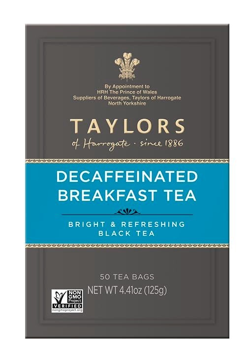 Decaffeinated Breakfast Black Tea – 50 Pillow Bags, Perfect Anytime Enjoyment