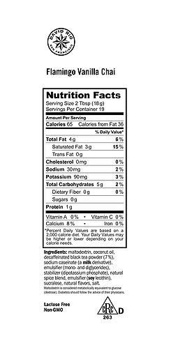 David Rio Chai Mix, Decaf Sugar Free, Flamingo Vanilla, 48 Ounce (Pack of 1)