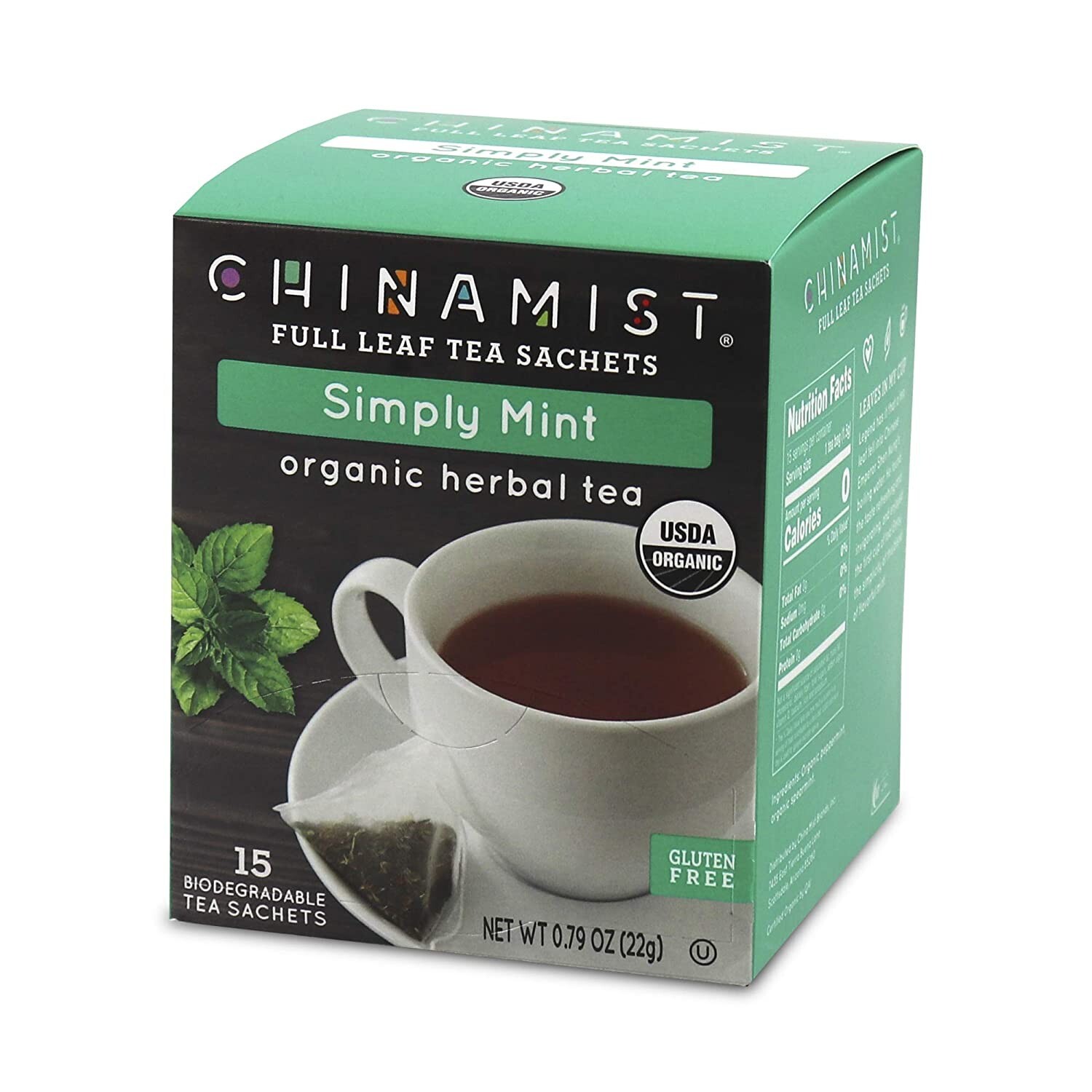 China Mist Organic Herbal Tea, Simply Mint, 15 count box